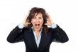 Angered businesswoman