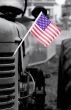 Old Tractor with flag