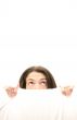 Hiding business woman