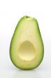 Isolated open avocado without stone