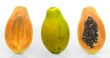 Papaya yello with orange  flesh isolated