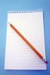 Notebook and pencil