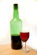 Wine bottle and glass
