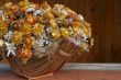 Bunch of dry flowers in basket