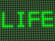 word on the electronic display. life