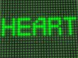 Luminous a word on the electronic display.