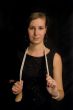 The girl in black