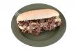 cheesesteak on white