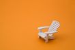 Isolated white deck chair