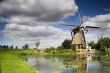 Dutch windmill with dramatic sky