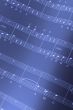 A musical score in blue