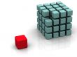 One individuality red cube