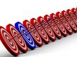 Row Red and White target