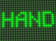 Luminous a word on the electronic display.