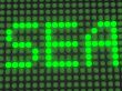 Luminous a word on the electronic display.