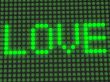 Luminous a word on the electronic display.