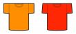 A model of a two t-shirt designs