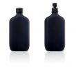 Two bottle of parfum and spray with reflection