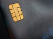 Macro shot of credit card, view of the chip