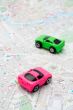 Two cars on the map