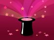 Magic black hat and stars