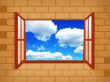 Window illustration with sky