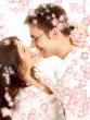 sweet couple with red flowers