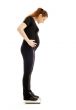 pregnant lady weighing oneself