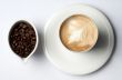 coffee cup and colombian coffee beans