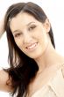 cheerful brunette with diamond make-up