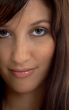 closeup portrait of smiling brunette