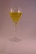 Crystal wine goblet with white wine