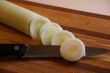 Slicing leeks with a knife