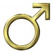 3D Golden Male Symbol