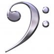 3D Silver Bass Clef