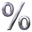 3D silver percentage symbol