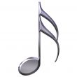 3D Silver Sixteenth Note