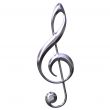 3D Silver Treble Clef