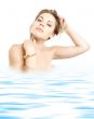 golden bracelet girl in water