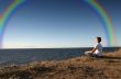 meditation with rainbow