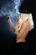 cabaret girl with cigar and grenade