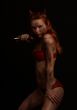 dark red devil girl with a knife