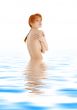 healthy redhead in blue water #2