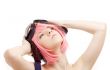 daydreaming pink hair girl in aviator helmet