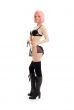 girl in black lingerie with pink hair