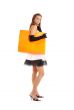 elegant lady with orange shopping bag