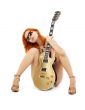 lovely redhead with golden guitar