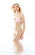 pink lingerie blond in water