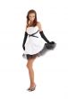 lady in black and white dress