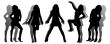 Five silhouettes of the girl.